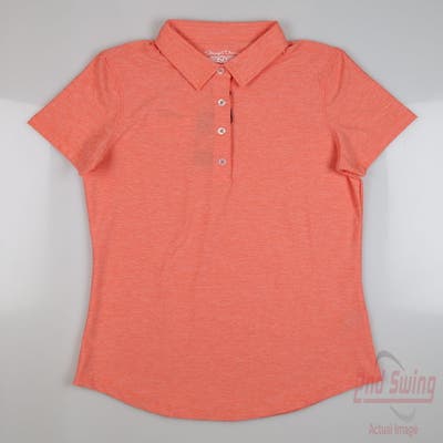 New Womens Straight Down Abbot Polo Small S Orange MSRP $93