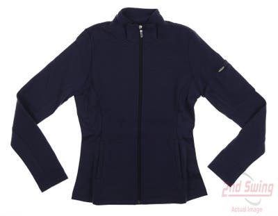 New Womens Straight Down Swing Jacket Small S Navy Blue MSRP $110