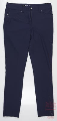 New Womens Straight Down Ace Pants Small S Navy Blue MSRP $158