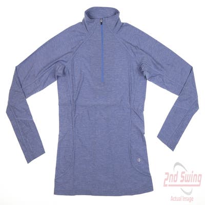 New Womens Straight Down Claire 1/4 Zip Pullover Small S Blue MSRP $102