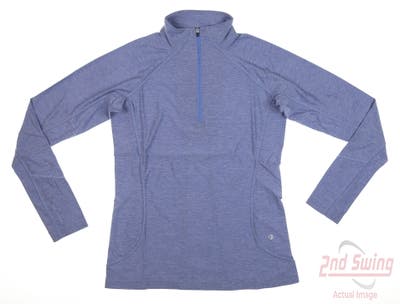 New Womens Straight Down Claire 1/4 Zip Pullover Small S Blue MSRP $102