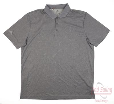 New Mens Adidas Polo X-Large XL Gray MSRP $55