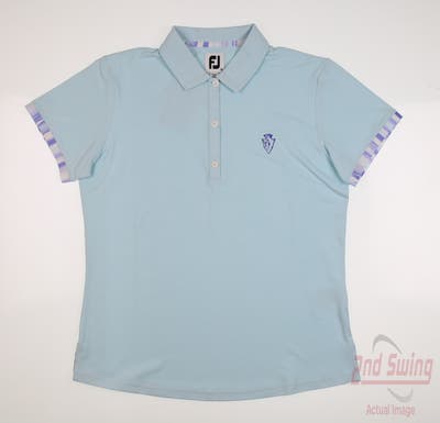 New W/ Logo Womens Footjoy Golf Polo Medium M Blue MSRP $75