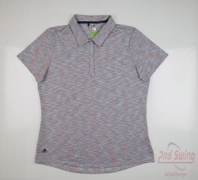 New Womens Adidas Spacedye Polo Large L Multi MSRP $60