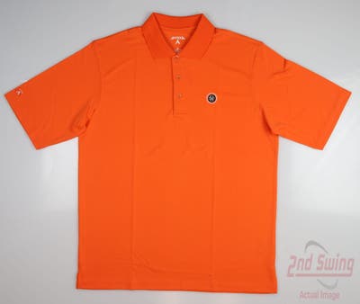 New W/ Logo Mens Antigua Golf Polo Small S Orange MSRP $50