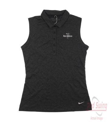 New W/ Logo Womens Nike Golf Sleeveless Polo Small S Gray MSRP $65