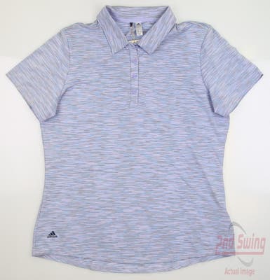 New Womens Adidas Polo Large L Purple MSRP $70