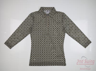 New Womens Daily Sports Long Sleeve Polo Small S Multi MSRP $102