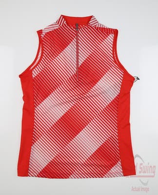 New Womens Tail Sleeveless Polo Medium M Red MSRP $90