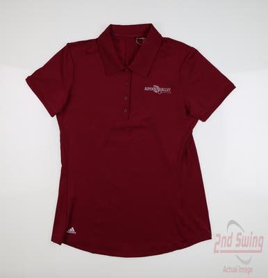 New W/ Logo Womens Adidas Polo Small S Red MSRP $60