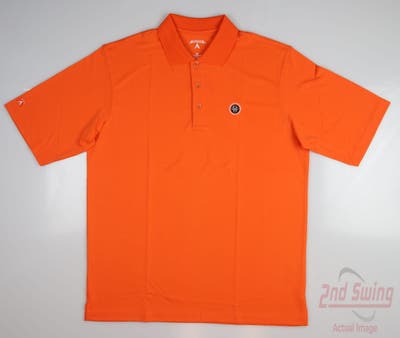 New W/ Logo Mens Antigua Golf Polo Medium M Orange MSRP $50