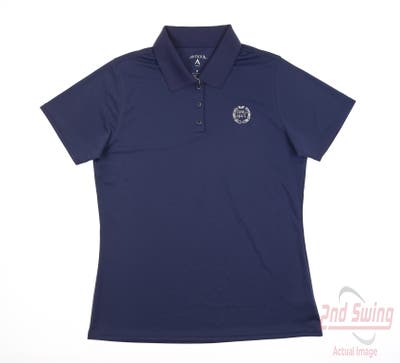 New W/ Logo Womens Antigua Golf Polo Medium M Blue MSRP $50