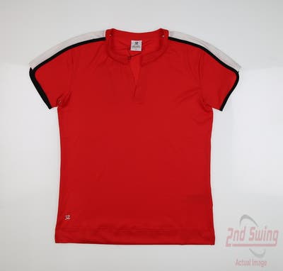 New Womens Daily Sports Polo Small S Red MSRP $92