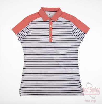 New Womens Peter Millar Polo Large L White MSRP $98