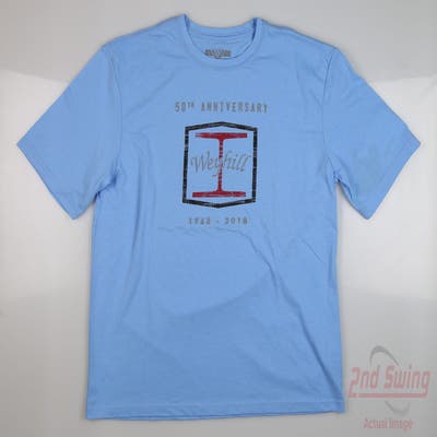 New W/ Logo Mens Level Wear Golf T-Shirt Small S Blue MSRP $30