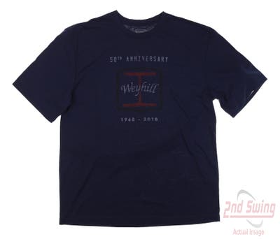 New W/ Logo Mens Level Wear Golf T-Shirt Small S Navy Blue MSRP $30