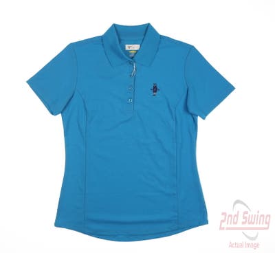 New W/ Logo Womens Greg Norman Golf Polo Small S Blue MSRP $49