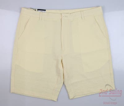 New Mens Footjoy Perf Seersucker Shorts 40 Yellow MSRP $70