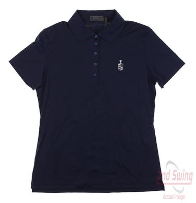 New W/ Logo Womens G-Fore Polo Medium M Navy Blue MSRP $130