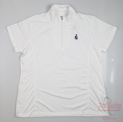 New W/ Logo Womens EP NY Polo Large L White MSRP $78