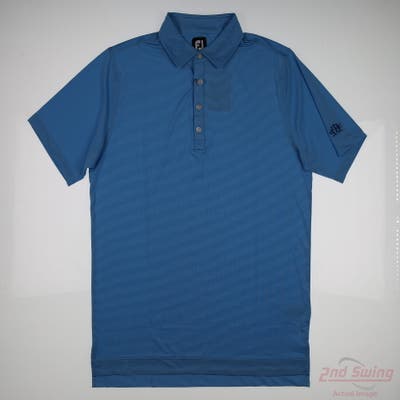 New W/ Logo Mens Footjoy Polo Medium M Blue MSRP $90
