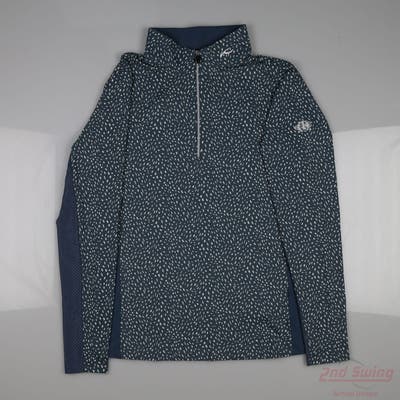 New W/ Logo Womens KJUS 1/4 Zip Pullover Medium M Gray MSRP $110