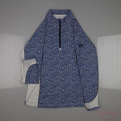 New W/ Logo Womens Peter Millar 1/4 Zip Pullover Large L Multi MSRP $100