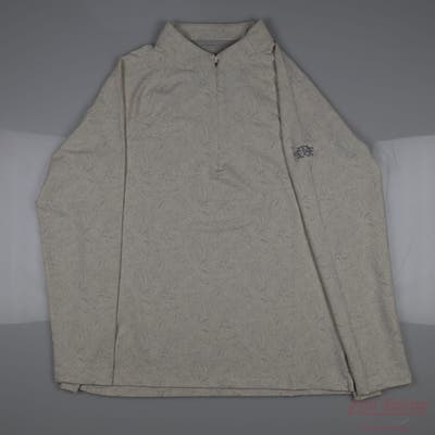 New W/ Logo Womens Peter Millar 1/4 Zip Pullover Large L Tan MSRP $100