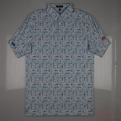 New W/ Logo Mens Straight Down Polo X-Large XL Multi MSRP $90