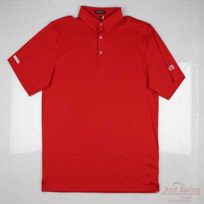 New W/ Logo Mens Straight Down Polo X-Large XL Red MSRP $90