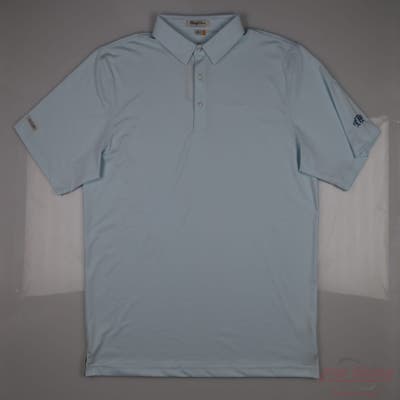 New W/ Logo Mens Straight Down Polo X-Large XL Blue MSRP $90