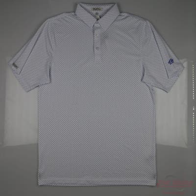New W/ Logo Mens Straight Down Polo X-Large XL White MSRP $90