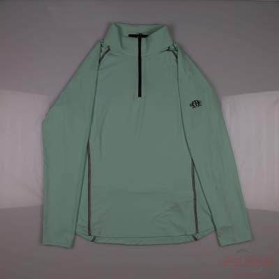 New W/ Logo Mens Ralph Lauren RLX 1/4 Zip Pullover Large L Green MSRP $130