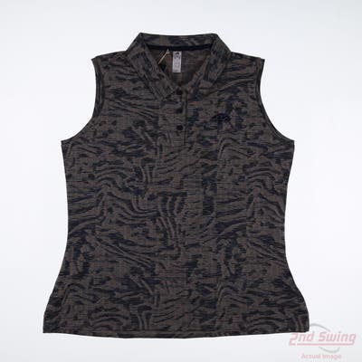 New W/ Logo Womens Adidas Sleeveless Polo Small S Gray MSRP $70