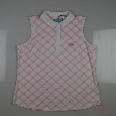 New W/ Logo Womens Puma Sleeveless Polo Medium M White MSRP $80