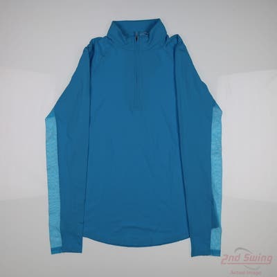 New Womens San Soleil 1/4 Zip Pullover Large L Blue MSRP $50