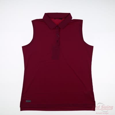 New Womens Level Wear Sleeveless Polo Large L Pink MSRP $70