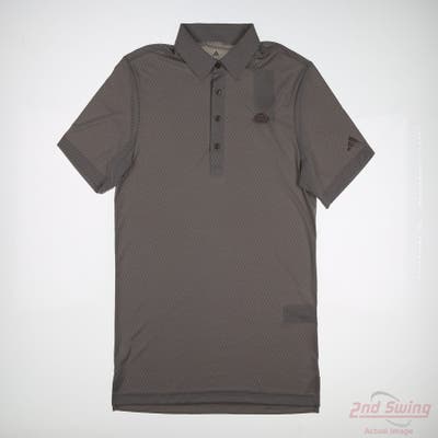 New W/ Logo Mens Adidas Polo Small S Gray MSRP $90