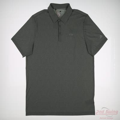 New W/ Logo Mens Adidas Polo X-Large XL Gray MSRP $80