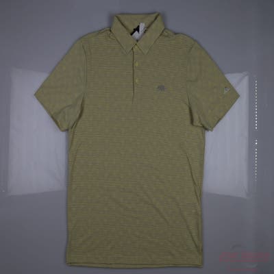 New W/ Logo Mens Adidas Polo Medium M Yellow MSRP $80