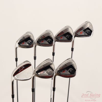 Callaway XR Iron Set 6-PW AW SW Stock Steel Shaft Steel Stiff Left Handed +1/4"