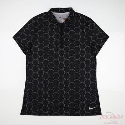 New Womens Nike Polo Large L Black MSRP $70