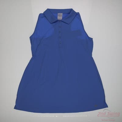 New IBKUL Womens Golf Dress Medium M Blue Solid MSRP $120