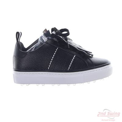 New Womens Golf Shoe G-Fore Durf Saddle Stripe Leather Kiltie 8.5 Black/White MSRP $225 GLF000026