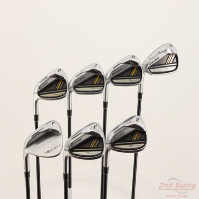 TaylorMade Rocketbladez Iron Set 5-PW AW TM Matrix RocketFuel 65 Graphite Regular Left Handed +1/2"