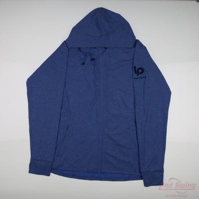 New W/ Logo Sun Mountain Mens Golf Hoodie Full Zip Hoodie Medium M Blue Heathered MSRP $80