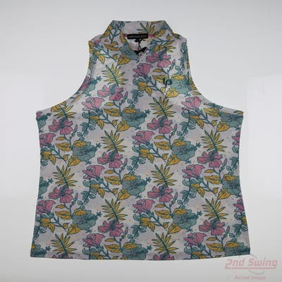 New Womens Swannies Sleeveless Polo X-Large XL Multi MSRP $75