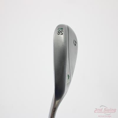 TaylorMade Milled Grind 4 Chrome Wedge Lob LW 58° 11 Deg Bounce SB True Temper Dynamic Gold Tour Issue 115 Steel Wedge Flex Left Handed 34.5in