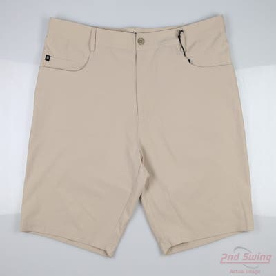 New Mens Straight Down Shorts 38 Tan MSRP $84 40149