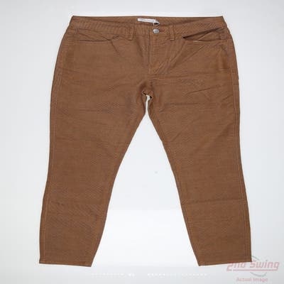 New Womens Peter Millar Cropped Pants 6 x26 Brown MSRP $129 LF19B49